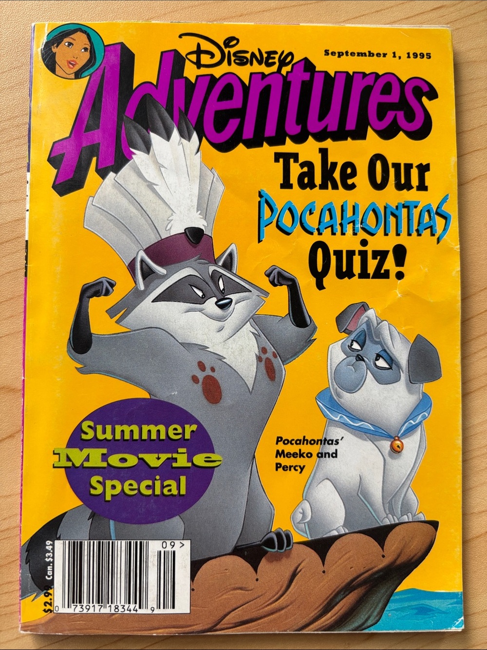 Disney Adventures Magazine Sep 1995 Special Issue Pocahontas Quiz with inserts